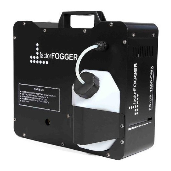 User Manuals: FACTOR FOGGER FS-UP-1500-DMX Fog Machine