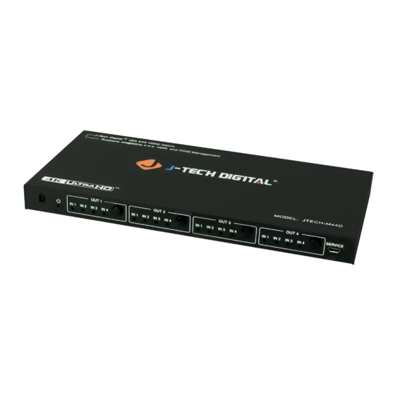 J-Tech Digital M44D HDMI Matrix Switch Manuals