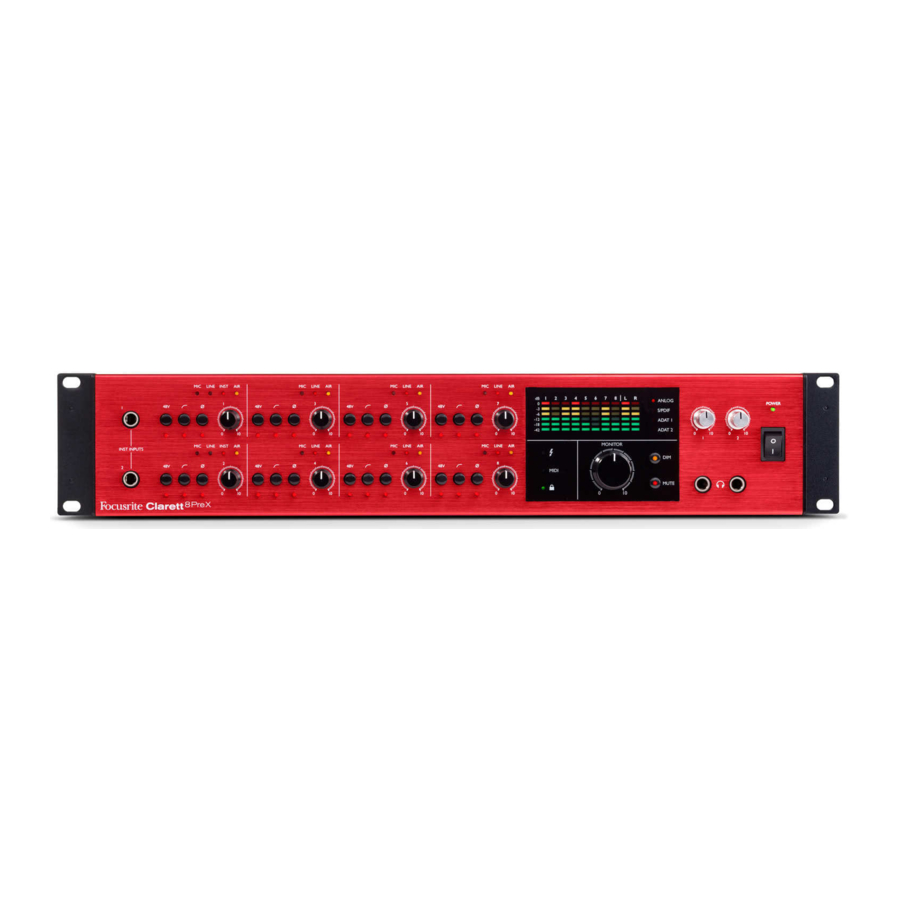 Focusrite Clarett 8PreX - Audio Interface Manual