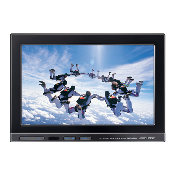 Alpine TME-M860 Touch Panel Monitor Manuals
