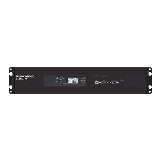 socomec Statys XS 16A Installation And Operating Manual