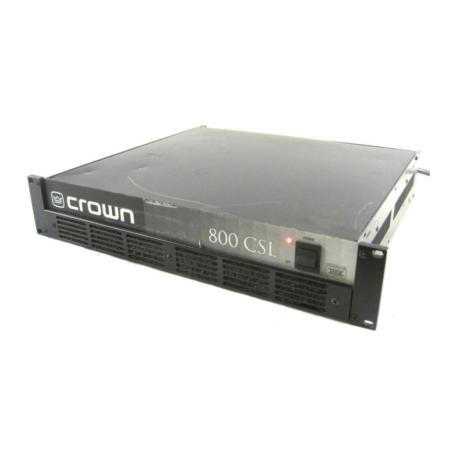 Crown 800CSL Service Manual