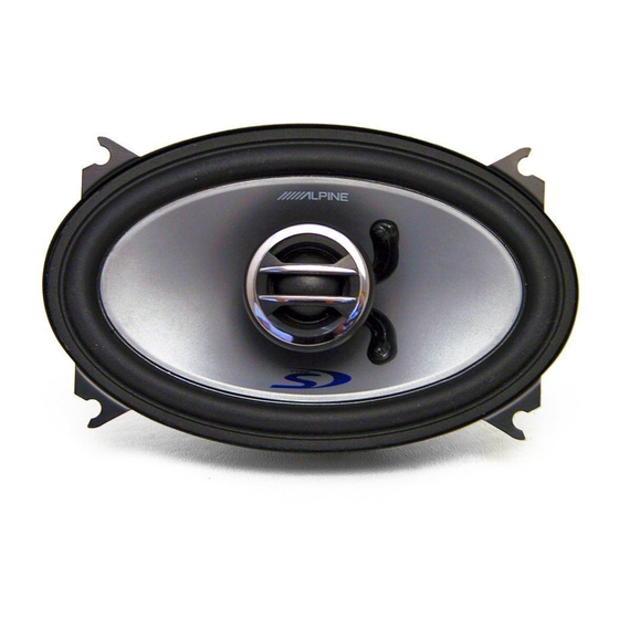Alpine SPS-406 - Type-S Car Speaker Installation Manual