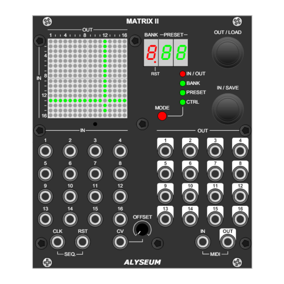 Alyseum MATRIX II User Manual