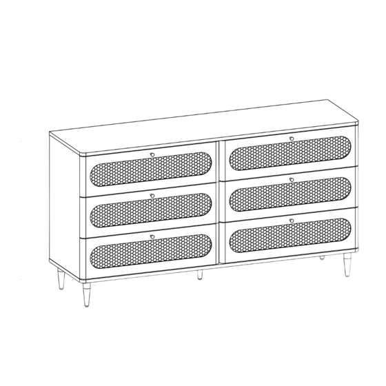 TOV CARMEN CANE 6 DRAWER DRESSER Assembly Instructions