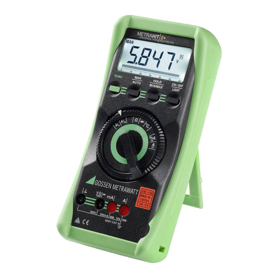 Gossen MetraWatt METRAHIT 2+ Operating Instructions Manual