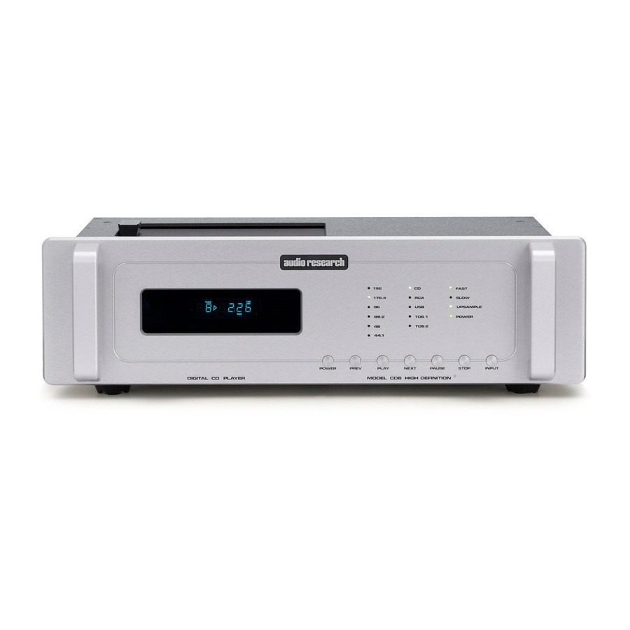 Audio Research CD6 User Manual