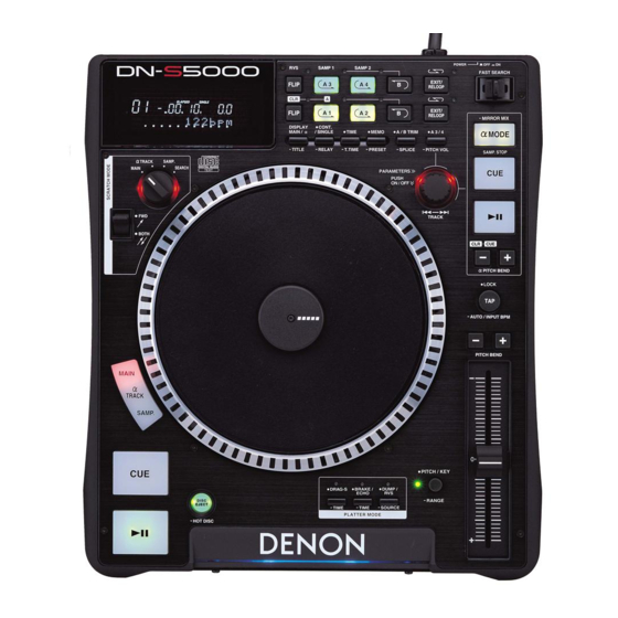 Denon DN S5000 - DJ Table Top Single CD Player Operating Instructions Manual