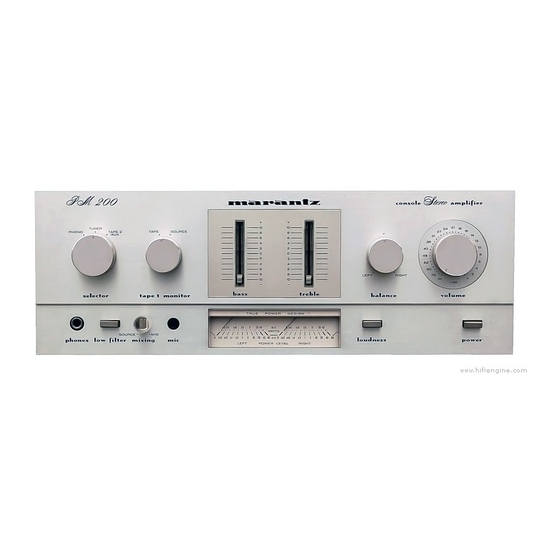 Marantz PM200 Integrated Amplifiers Manuals