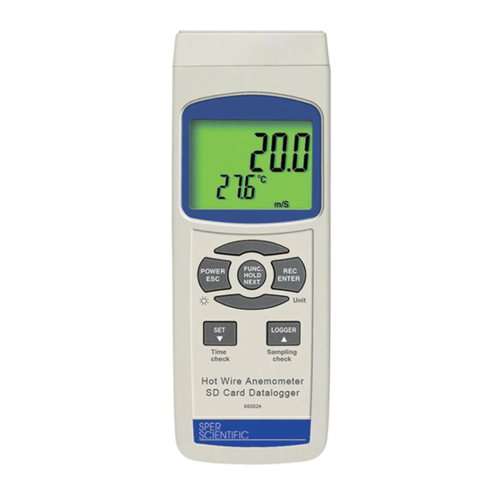 Sper scientific 850024 Instruction Manual