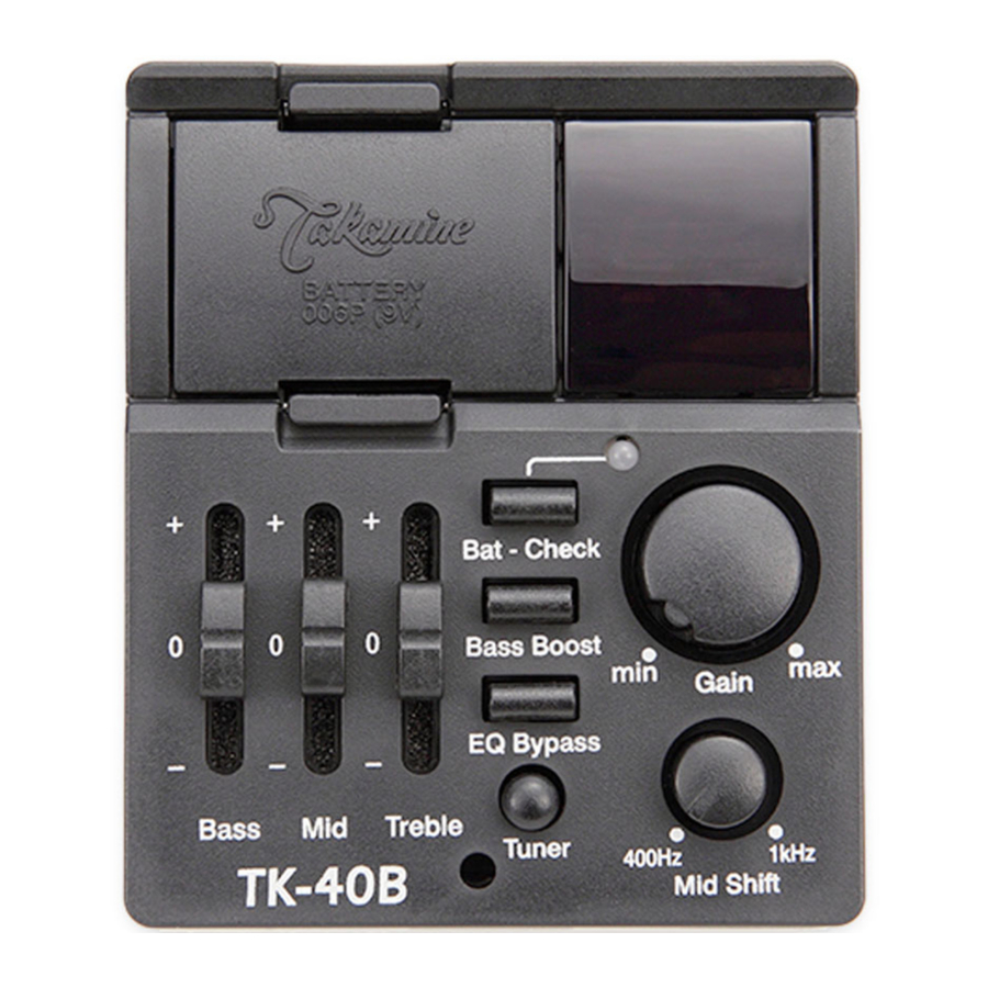 Takamine TK-40B - Preamplifier Owner's Guide