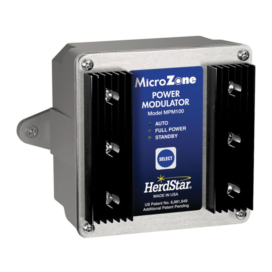 User Manuals: herdstar MicroZone MPS100 Lamp Control