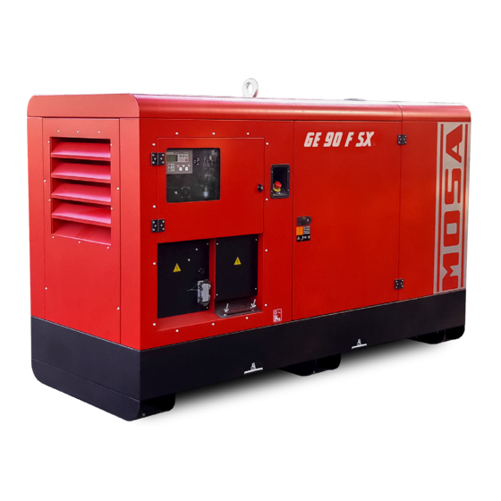 Mosa GE 90 FSX Use And Maintenance Manual