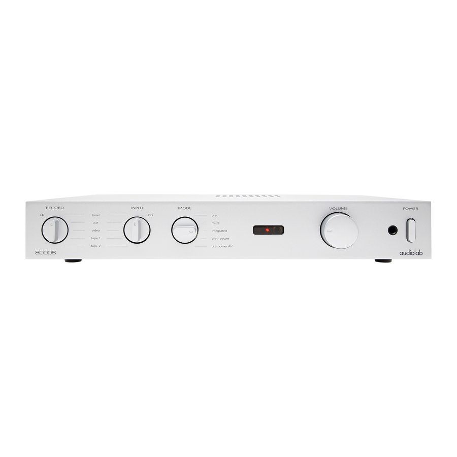 Audiolab 8000S Specification Sheet