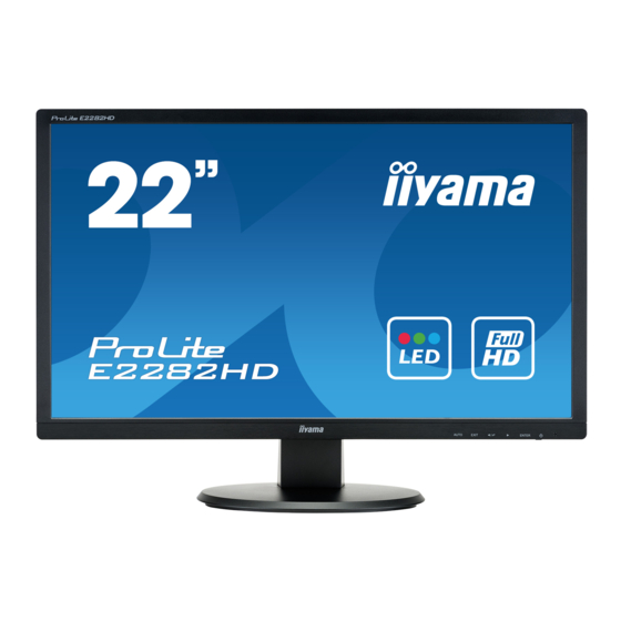 Iiyama ProLite E2282HD LED Monitor Manuals