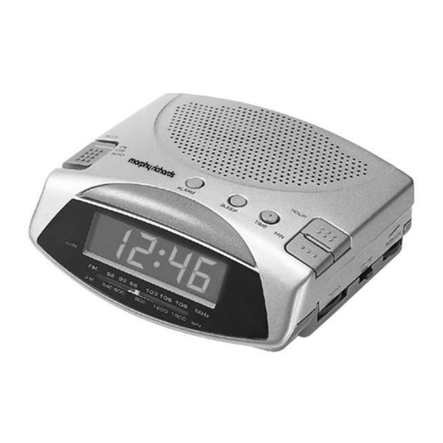 Morphy Richards 28009, 28022 - 2 Band Alarm Clock Radio Manual