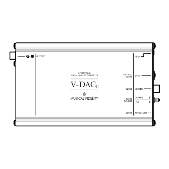 Musical Fidelity V-DAC II Instructions