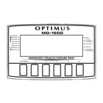 Optimus MD-1600 Owner's Manual