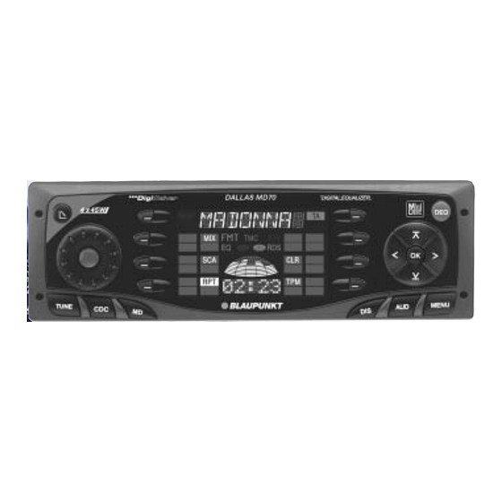 Blaupunkt MD70 Installation Instructions Manual