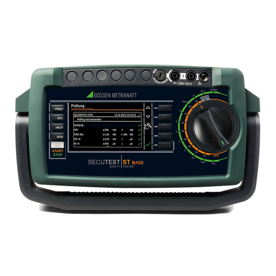 Gossen MetraWatt SECUTEST ST BASE Operating Instructions Manual