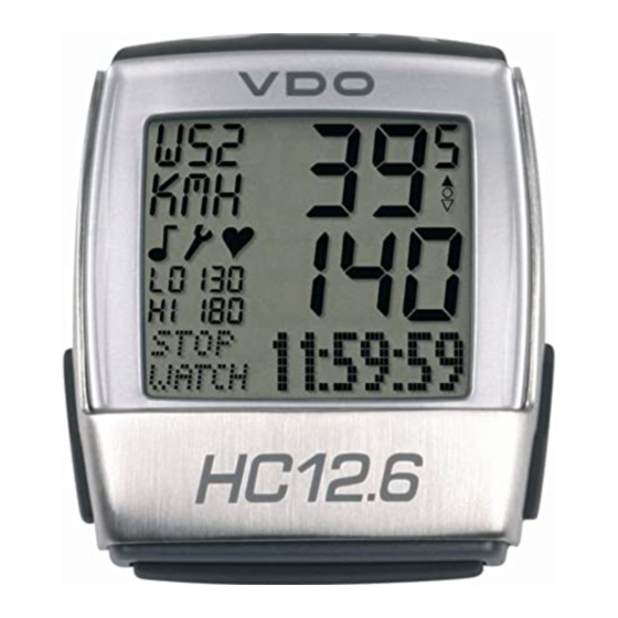 VDO Cyclecomputing HC12.6 Instruction Manual