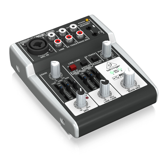 Behringer Xenyx 302USB Quick Start Manual