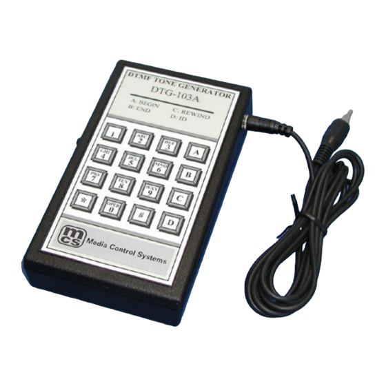 MCS DTG-103A Quick Start Manual
