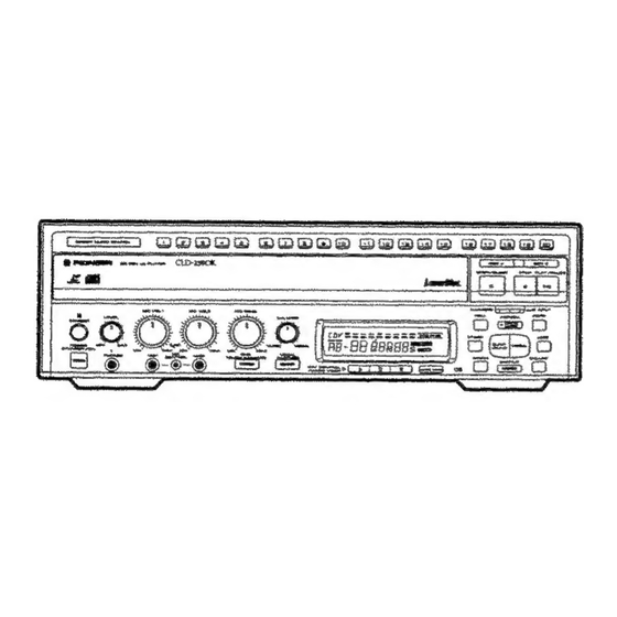 Pioneer LaserDisc CLD-2590K Operating Instructions Manual