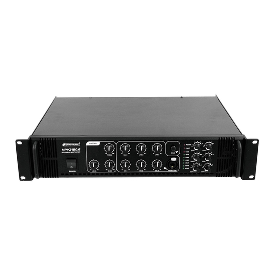 Omnitronic MPVZ-180.6 PA Mixing Amplifier Manuals