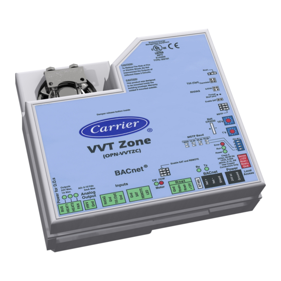 Carrier VVT Zone Manuals