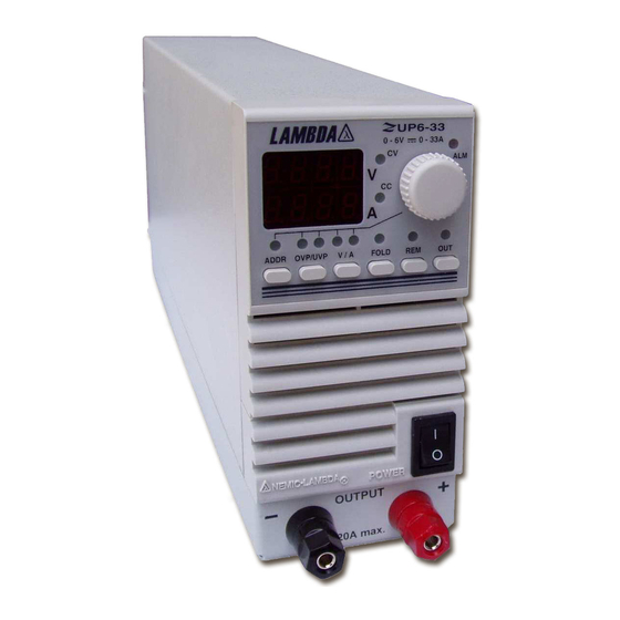 Lambda ZUP6-33 User Manual
