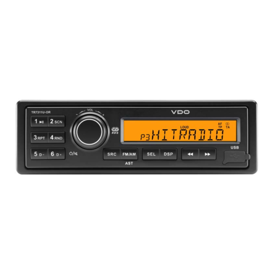 VDO TR 7311U-OR Owner's Manual
