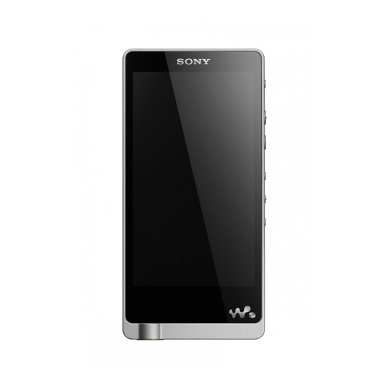 Sony Walkman NWZ-ZX1 Help Manual