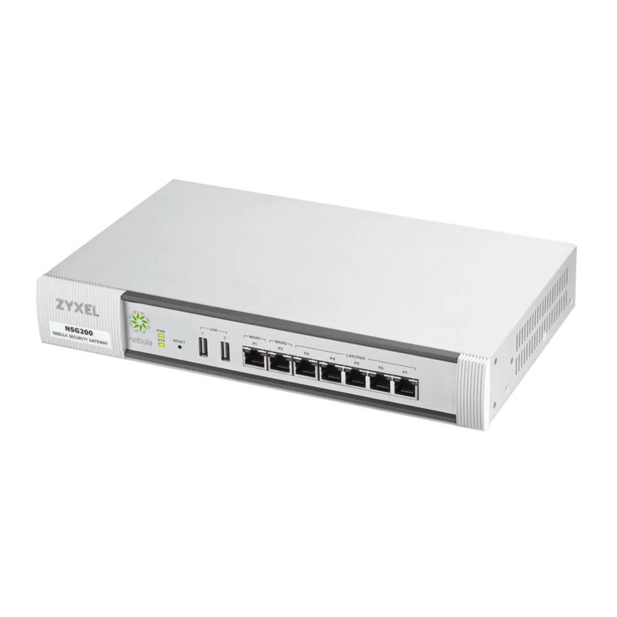 ZYXEL nebula NSG Series - Cloud Managed Security Gateway Quick Start Guide