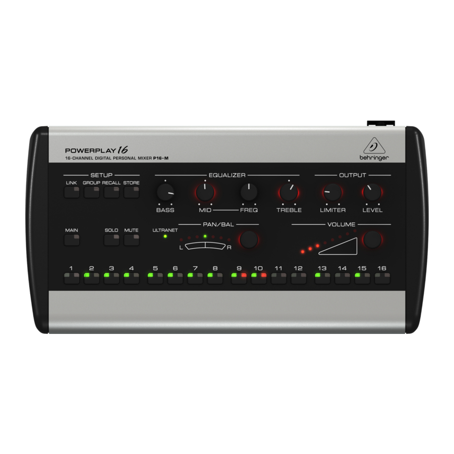 Behringer POWERPLAY 16 P16-M Specifications