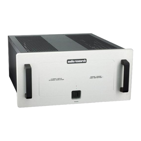 Audio Research HD220 Owner's Manual
