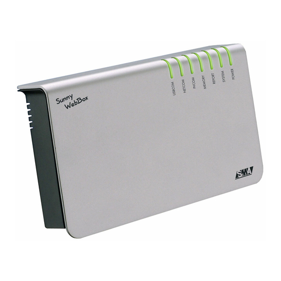 SMA SUNNY WEBBOX Installation Manual