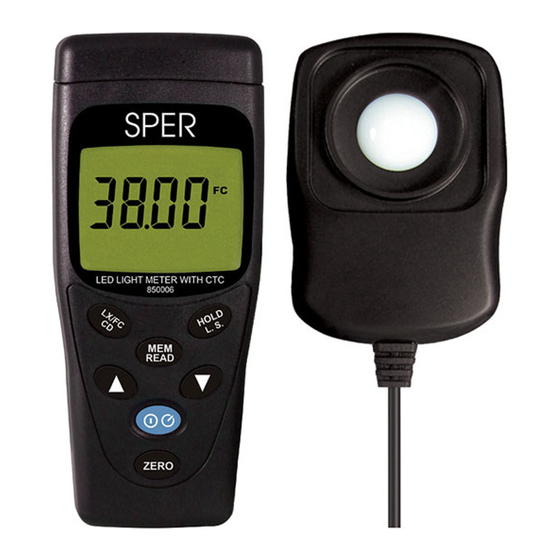 Sper scientific 850006 Instruction Maual