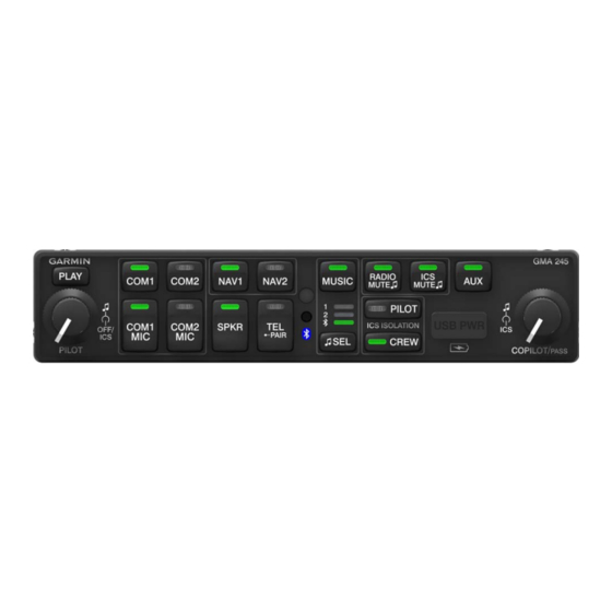 Garmin GMA 245 Pilot's Manual