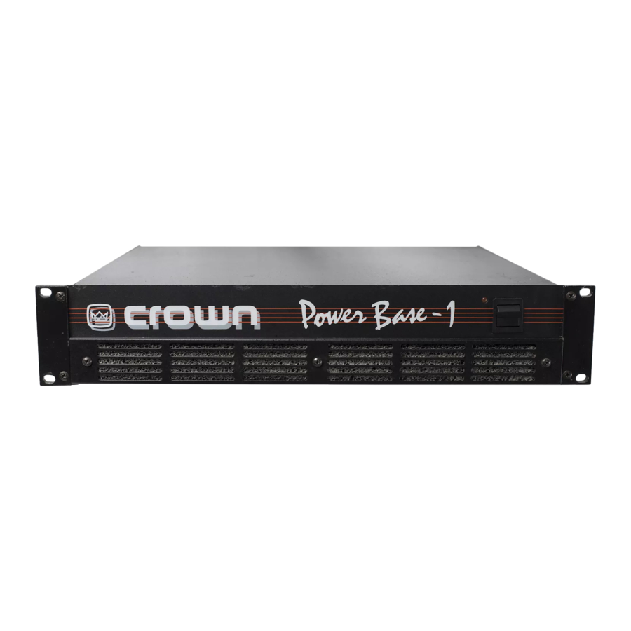 Crown POWER BASE 1 Manuals