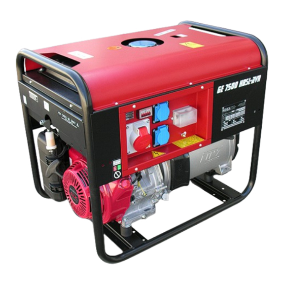 Mosa GE 7500 HBSLE - AVR Use And Maintenance Manual