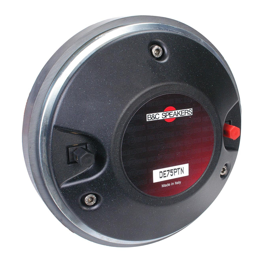 B&C Speakers DE75PTN Datasheet