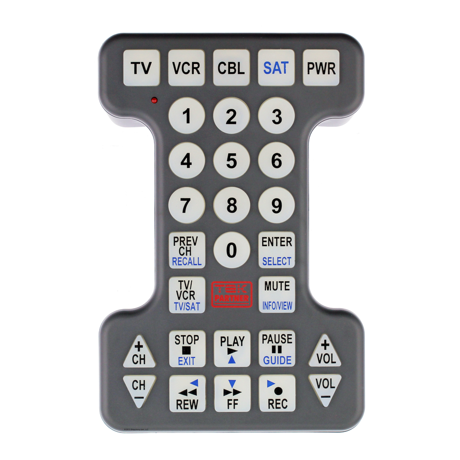 Tek Partner  Universal Remote Control User Manual