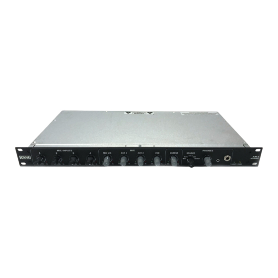 Rane AM1 Operator's Manual