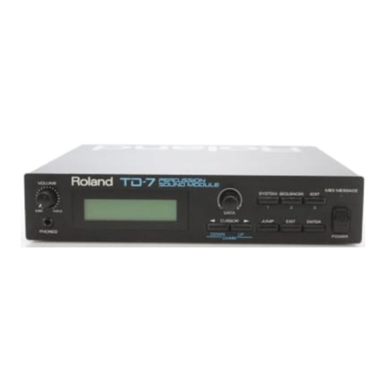 Roland TD-7 Owner's Manual