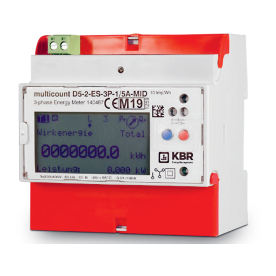 KBR multicount D5-3P-75A-MID Quick Manual