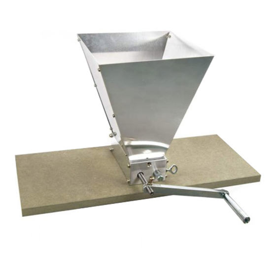 BREWFERM Malt mill with adjustable stainless steel rollers User Manual