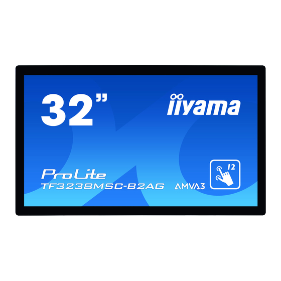 Iiyama ProLite TF3238MSC Format Display Manuals