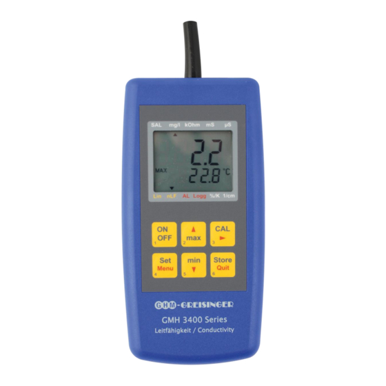 GREISINGER GMH 3431 Conductivity Meter Manuals