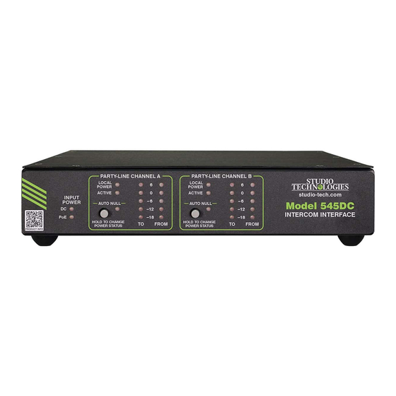 Studio Technologies 545DC User Manual